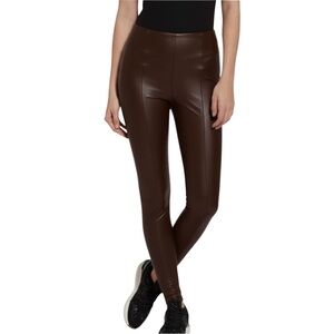 Lysse High Waisted Faux Leather Leggings XS Brown Vegan Leather Stretch Pants